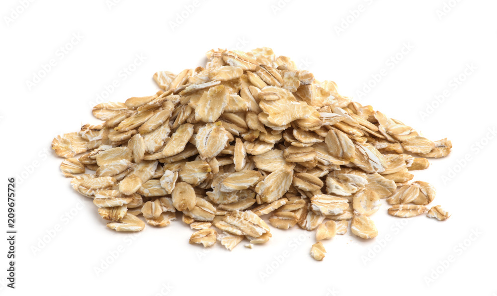 pile of oatmeal isolated on white background pile of oatmeal isolated on white background