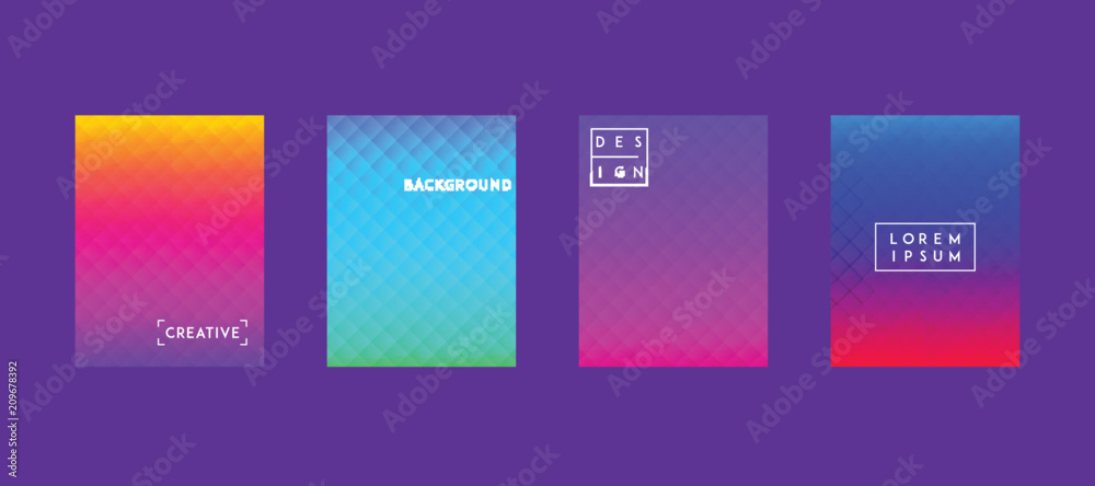 Modern Background Gradient Color Template Set Collection