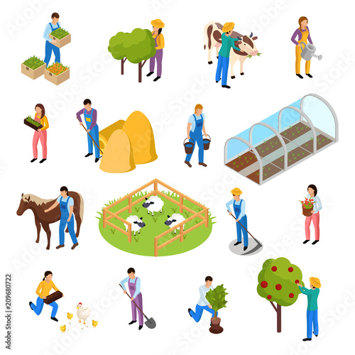 Farm Life Isometric Set © Macrovector