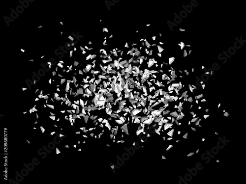 White debris on black background. Vector illustration