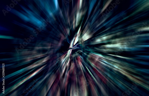 Acceleration speed motion, Light and stripes moving fast over dark background © PRB ARTS