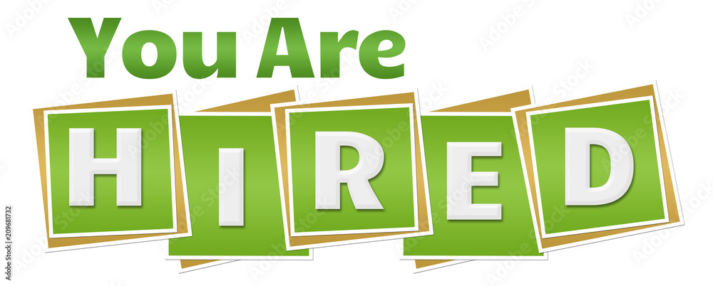 You Are Hired Green Squares Text You Are Hired Green Squares Text