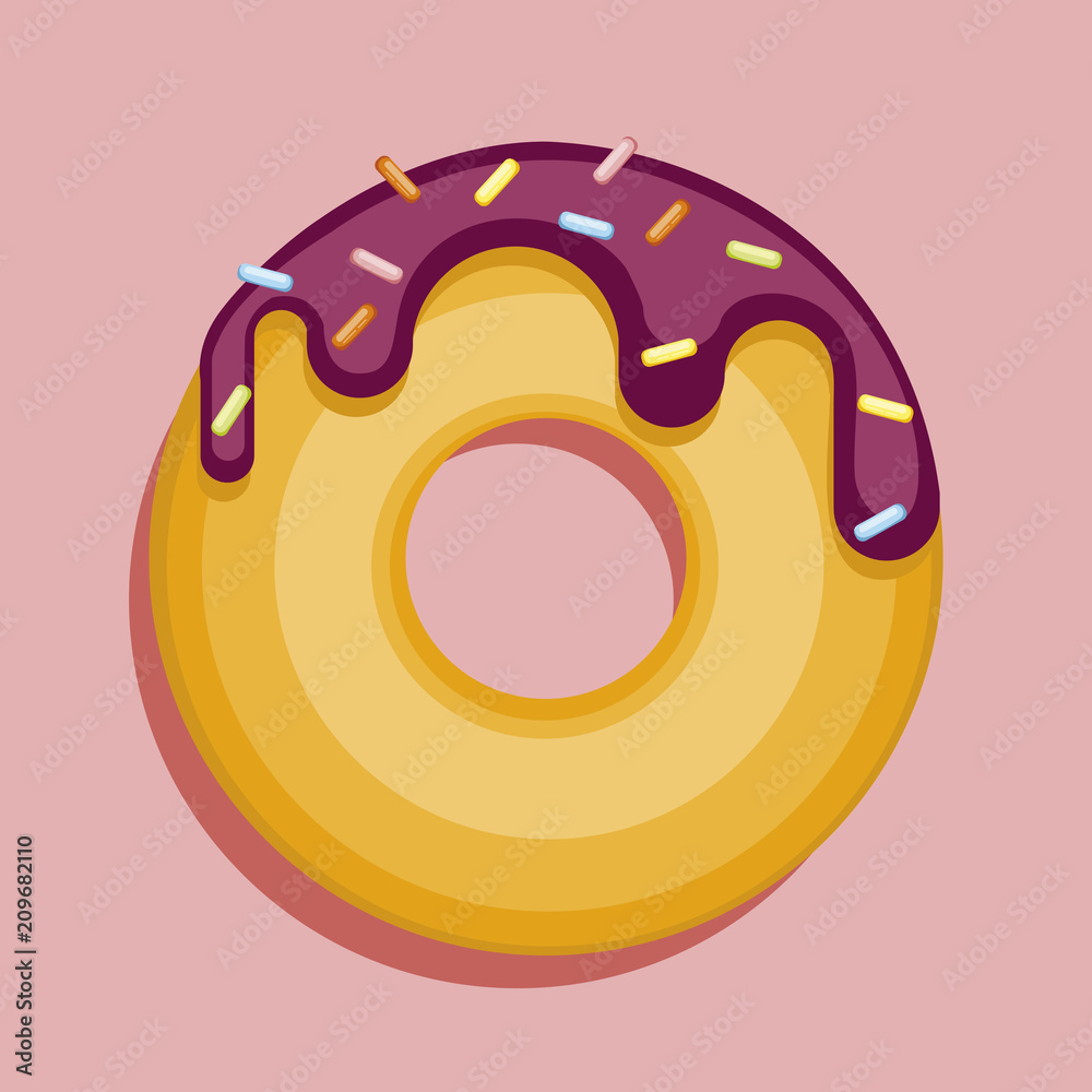 colorful donut isolated on pink background. Top View Donut in bright berry glaze for postcards, menu design, cafe decoration, delivery box. bright food card. vector Doughnut illustration colorful donut isolated on pink background. Top View Donut in bright berry glaze for postcards, menu design, cafe decoration, delivery box. bright food card. vector Doughnut illustration