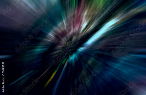 Acceleration speed motion  Light and stripes moving fast over dark background
