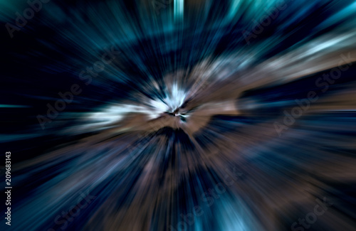 Acceleration speed motion, Light and stripes moving fast over dark background