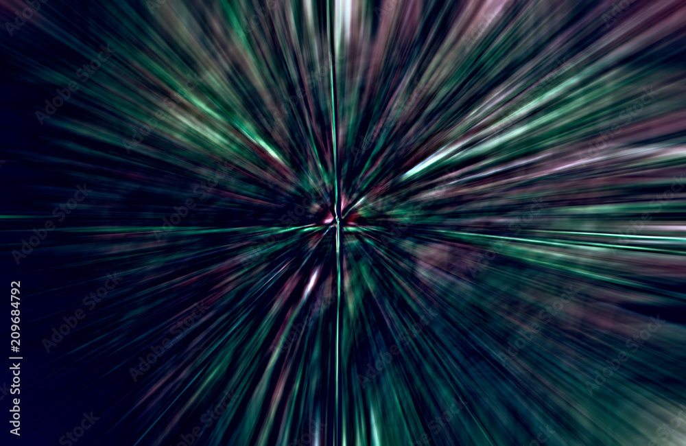 Acceleration speed motion, Light and stripes moving fast over dark background