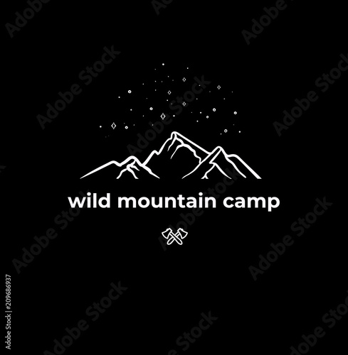 Wild Mountain Camping linear Badge