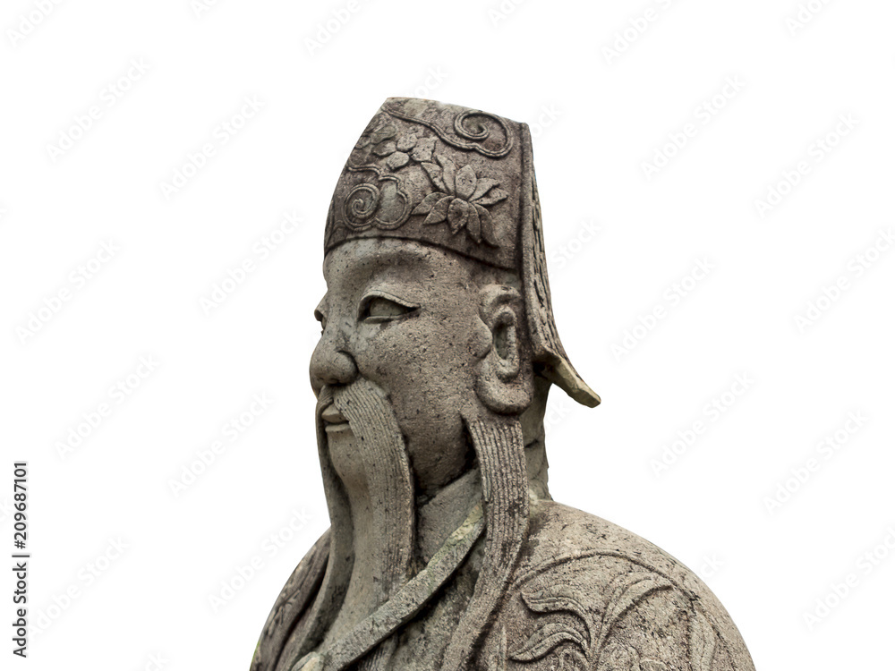 Chinese god statue on a isolated white background. Chinese god statue on a isolated white background.