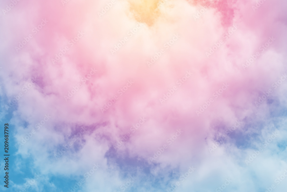 sun and cloud background with a pastel colored

