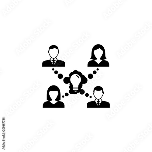 Collaboration Idea. Flat Vector Icon illustration. Simple black symbol on white background. Collaboration Idea sign design template for web and mobile UI element