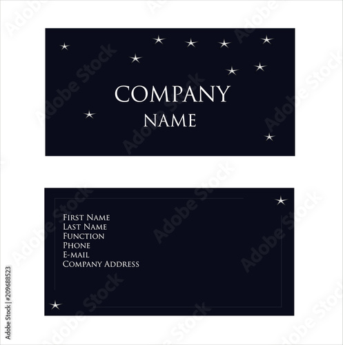 Business card with universe constellation background
