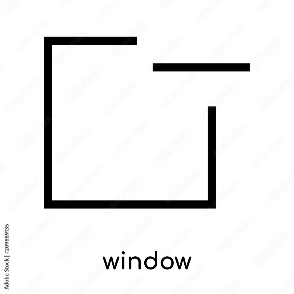 window icon vector sign and symbol isolated on white background, window logo concept, outline symbol, linear sign window icon vector sign and symbol isolated on white background, window logo concept, outline symbol, linear sign