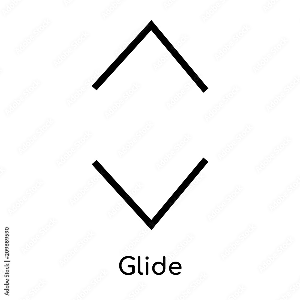 Glide icon vector sign and symbol isolated on white background, Glide logo concept, outline symbol, linear sign Glide icon vector sign and symbol isolated on white background, Glide logo concept, outline symbol, linear sign