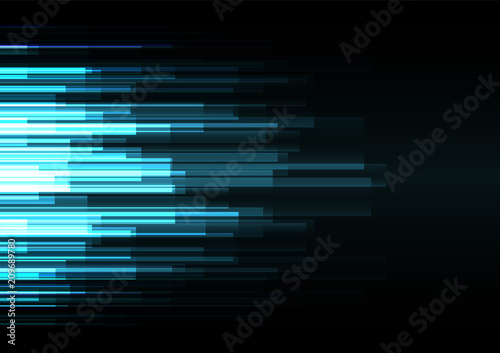 blue overlap pixel speed in dark background, geometric layer motion backdrop, simple technology template, vector illustration