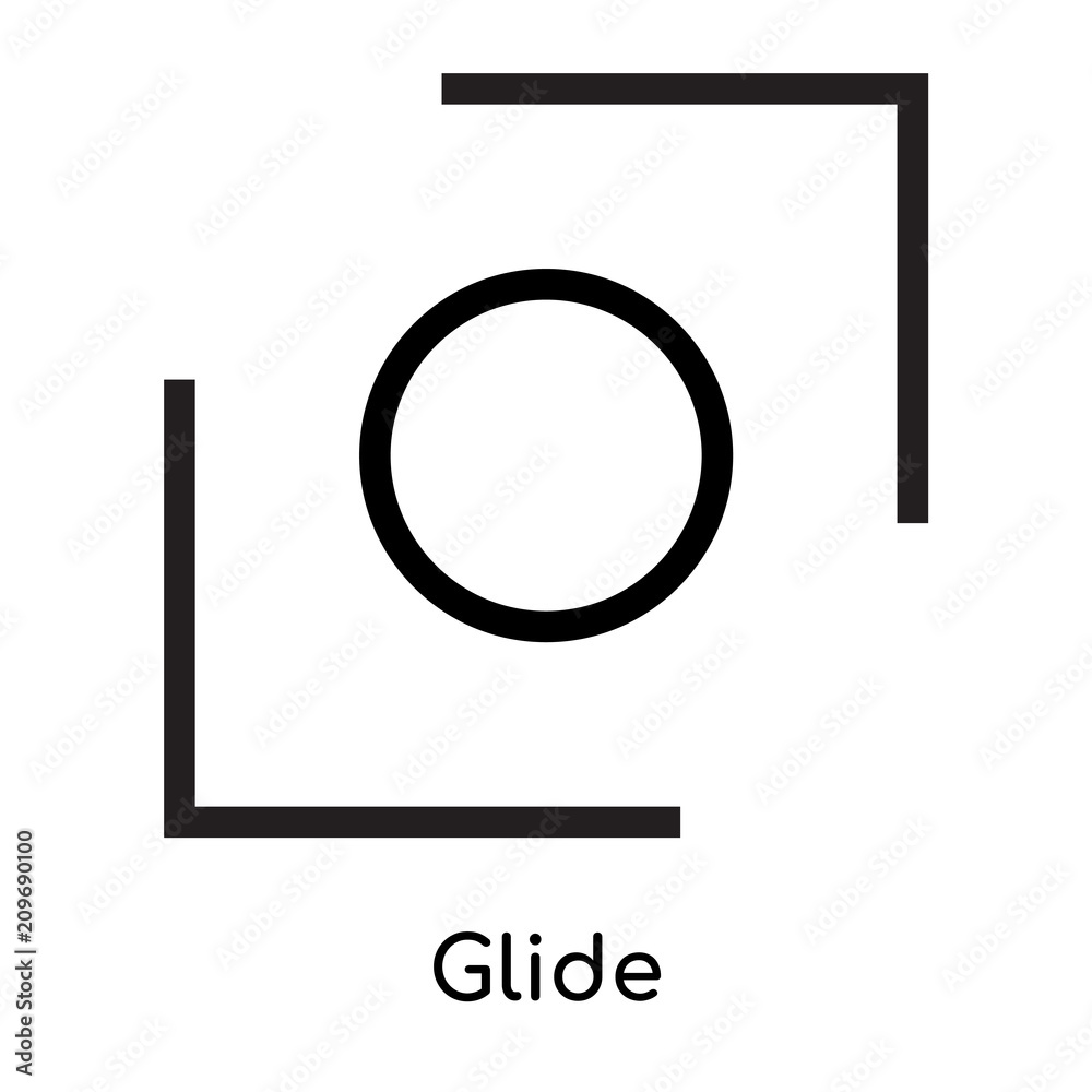 Glide icon vector sign and symbol isolated on white background, Glide logo concept, outline symbol, linear sign Glide icon vector sign and symbol isolated on white background, Glide logo concept, outline symbol, linear sign