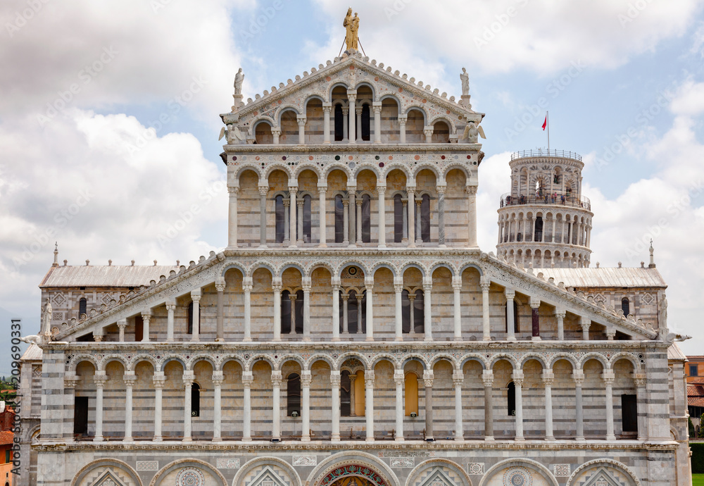Pisa Cathedral facade Piazza del Duomo Pisa Tuscany Italy Pisa Cathedral facade Piazza del Duomo Pisa Tuscany Italy