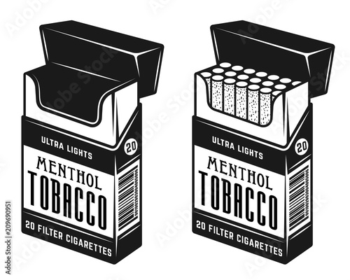 Pack of cigarettes two style full and empty vector