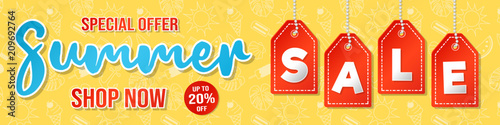 Concept of a banner for Summer Sale. Vector.