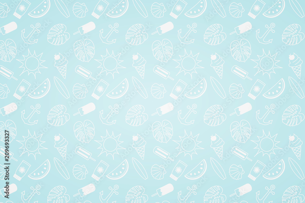 Cute summer elements on background. Vector. Cute summer elements on background. Vector.