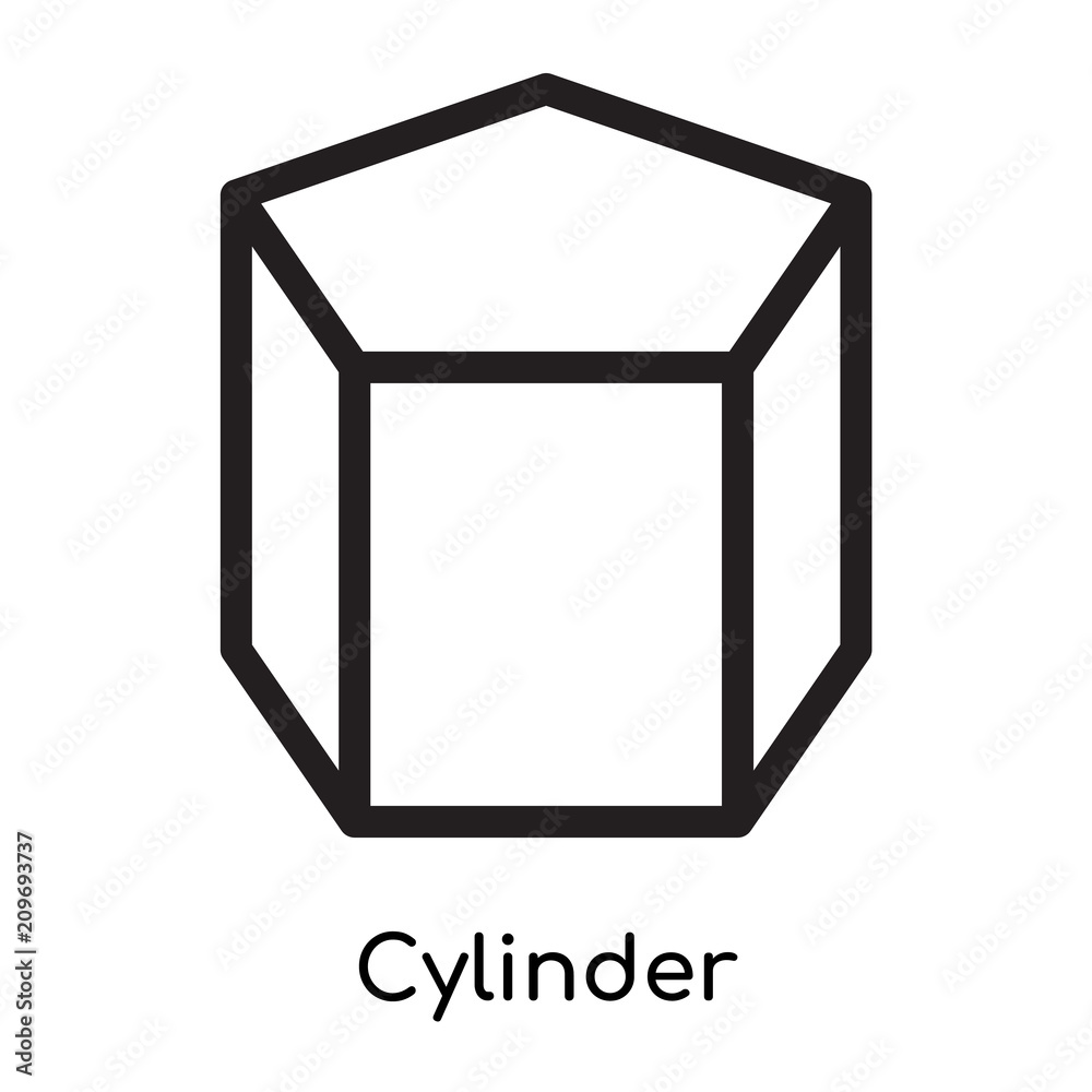Cylinder icon vector sign and symbol isolated on white background, Cylinder logo concept, outline symbol, linear sign Cylinder icon vector sign and symbol isolated on white background, Cylinder logo concept, outline symbol, linear sign