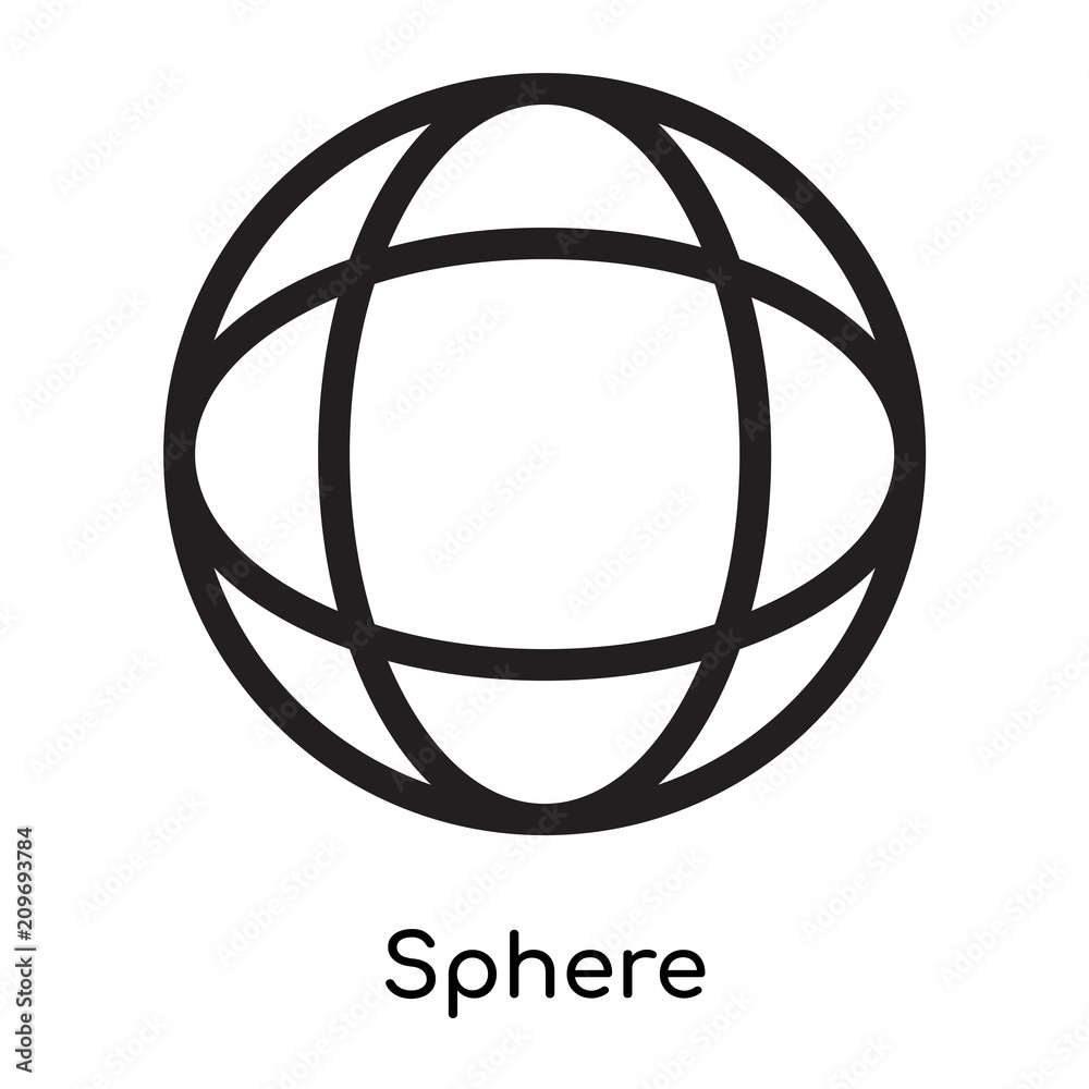 Sphere icon vector sign and symbol isolated on white background, Sphere