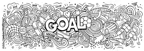 Cartoon cute doodles Goal word