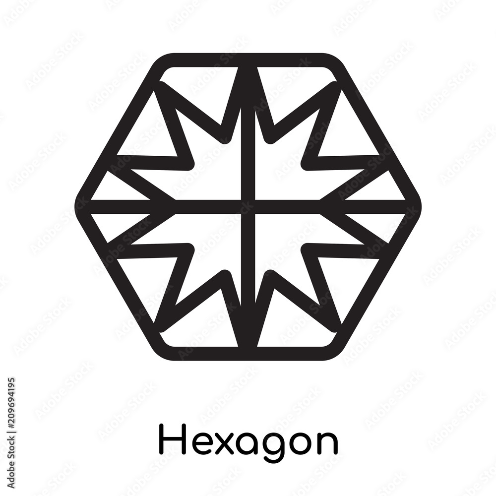 Hexagon icon vector sign and symbol isolated on white background