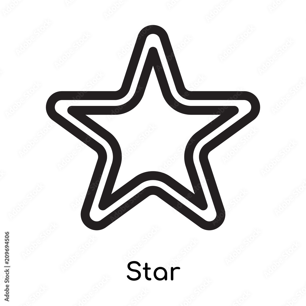 Star icon vector sign and symbol isolated on white background, Star logo concept, outline symbol, linear sign Star icon vector sign and symbol isolated on white background, Star logo concept, outline symbol, linear sign