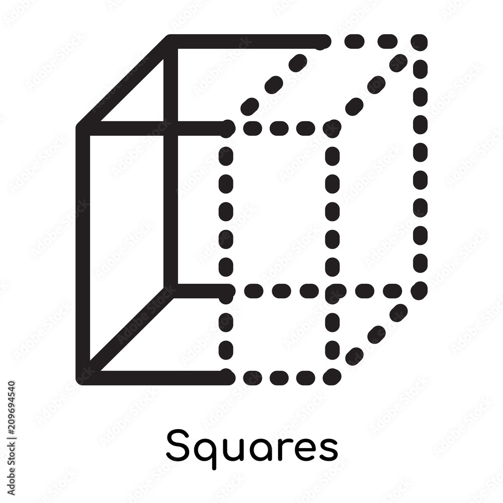 Squares icon vector sign and symbol isolated on white background, Squares logo concept, outline symbol, linear sign Squares icon vector sign and symbol isolated on white background, Squares logo concept, outline symbol, linear sign