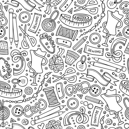 Cartoon cute hand drawn Handmade seamless pattern