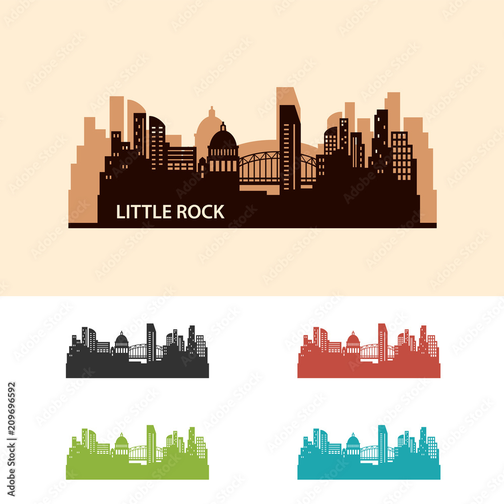 Little Rock City Skyline Logo Template