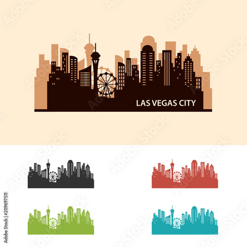 Las Vegas City Skyline Logo Template