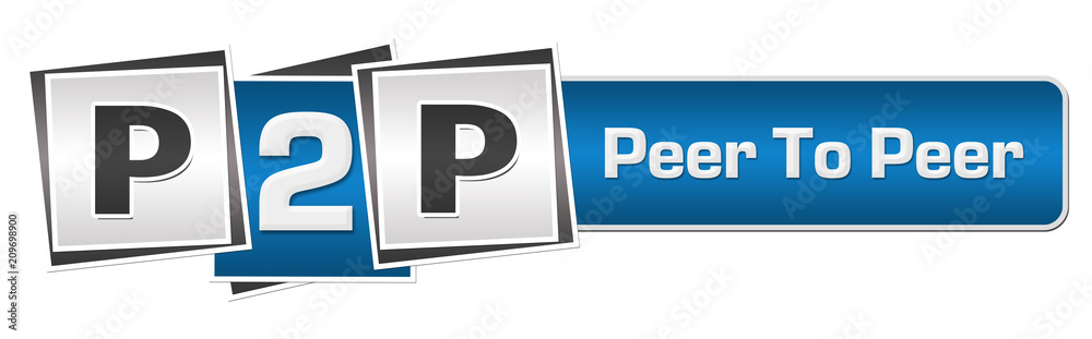 P2P - Peer To Peer Blue Grey Squares Bar P2P - Peer To Peer Blue Grey Squares Bar