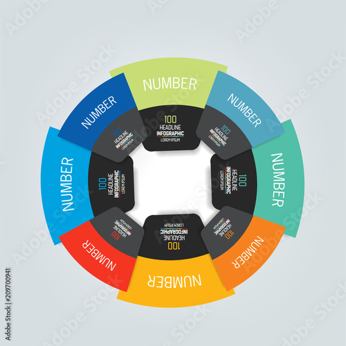 Circle template, round  infographic. Vector illustration.