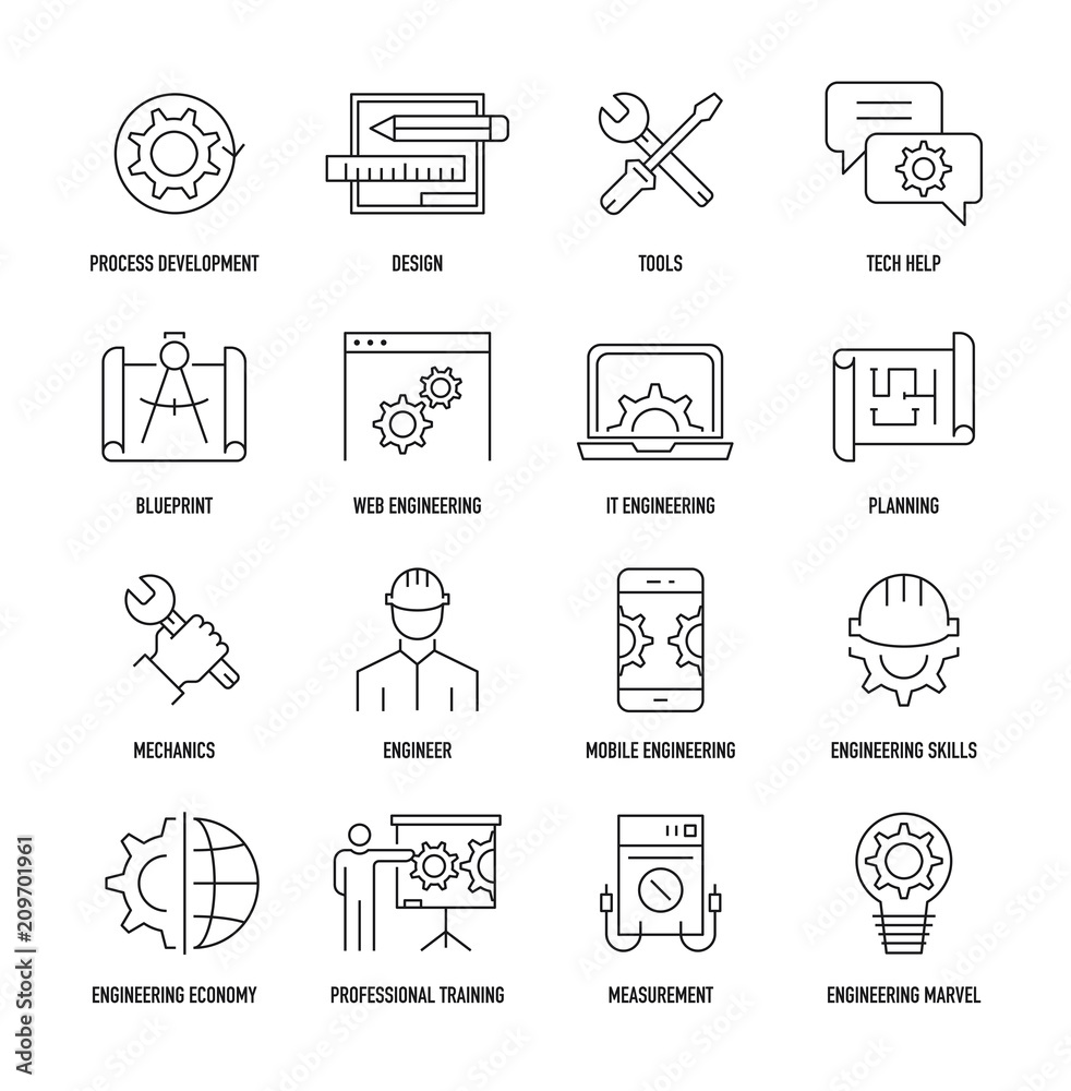 Fototapeta premium Engineering Icon Set
