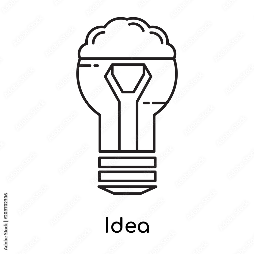 Idea icon vector sign and symbol isolated on white background, Idea logo concept Idea icon vector sign and symbol isolated on white background, Idea logo concept