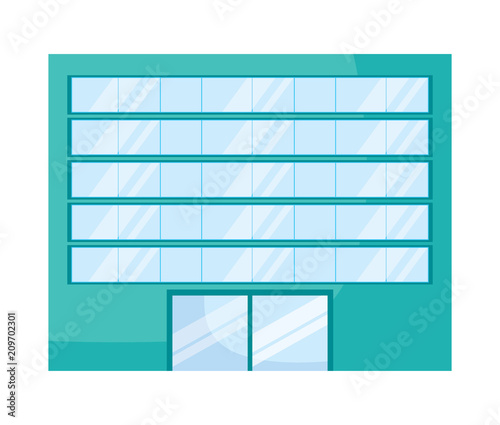 city building icon over white background, colorful design. vector illustration