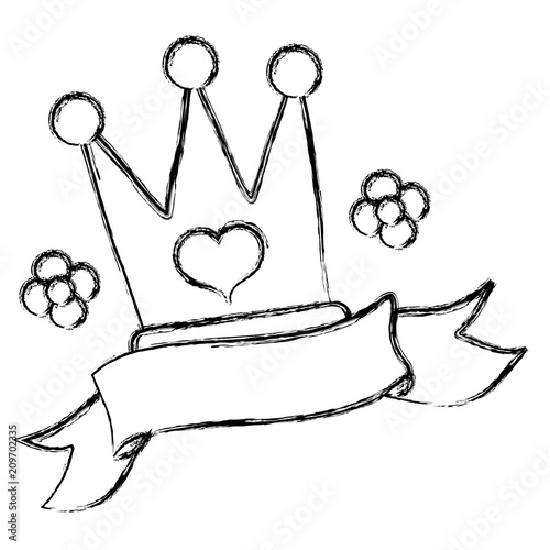 grunge crown accessory with flowers and ribbon style