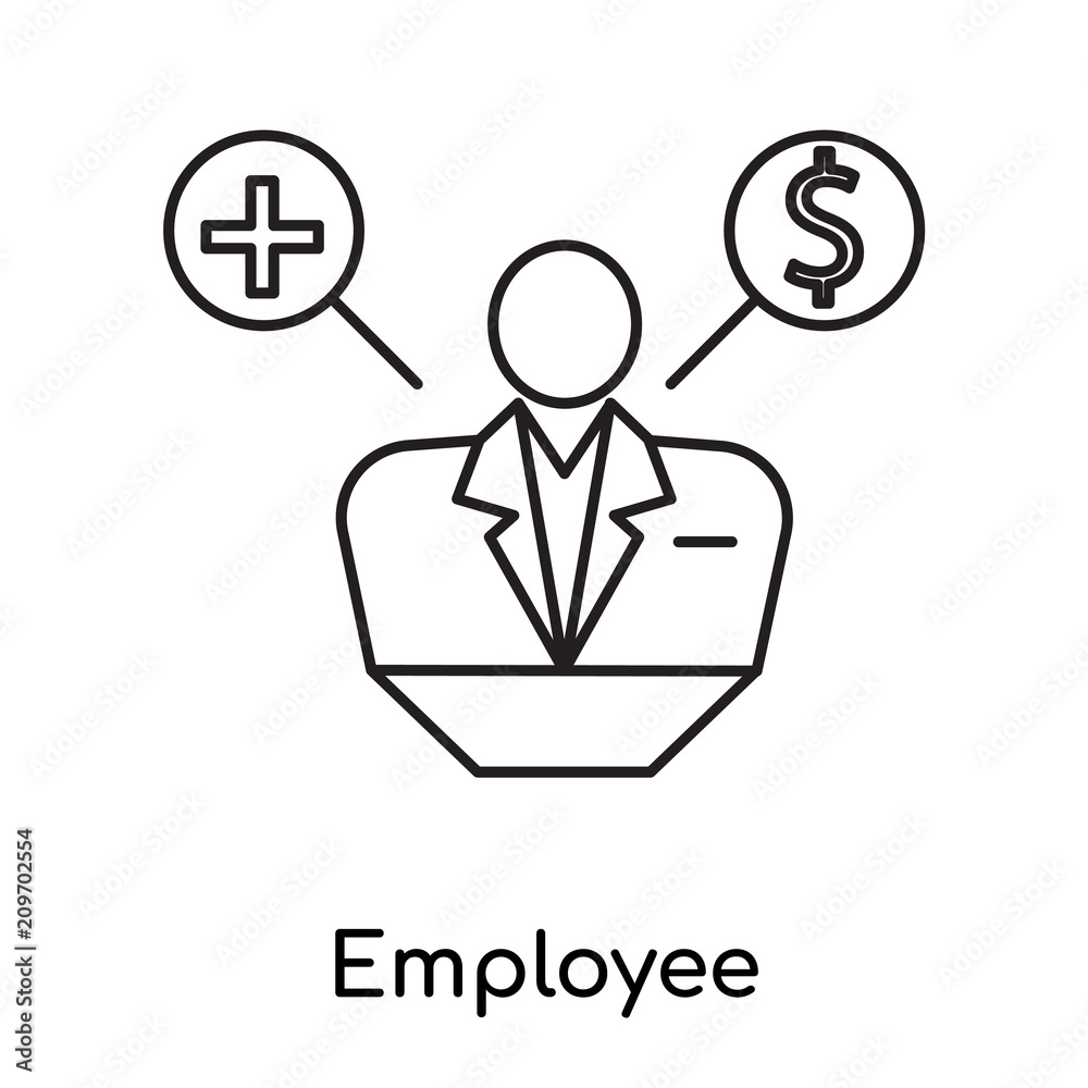 Employee icon vector sign and symbol isolated on white background, Employee logo concept Employee icon vector sign and symbol isolated on white background, Employee logo concept