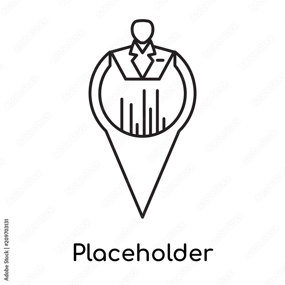 Placeholder icon vector sign and symbol isolated on white background, Placeholder logo concept Placeholder icon vector sign and symbol isolated on white background, Placeholder logo concept