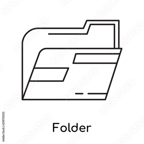 Folder icon vector sign and symbol isolated on white background, Folder logo concept