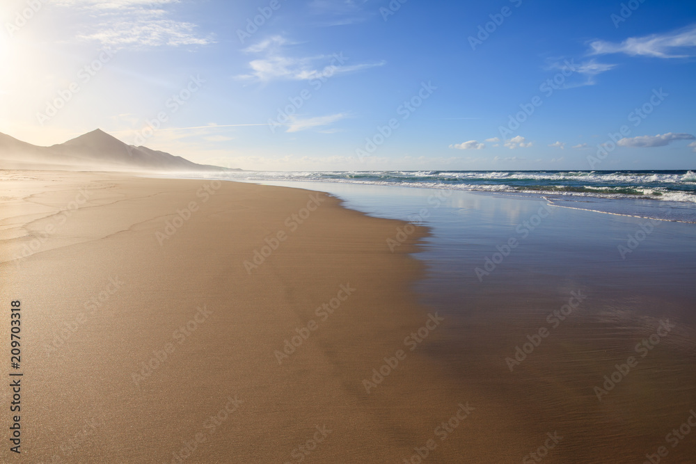 Amazing panorama landscape of beach in Canary Islands, Spain Amazing panorama landscape of beach in Canary Islands, Spain
