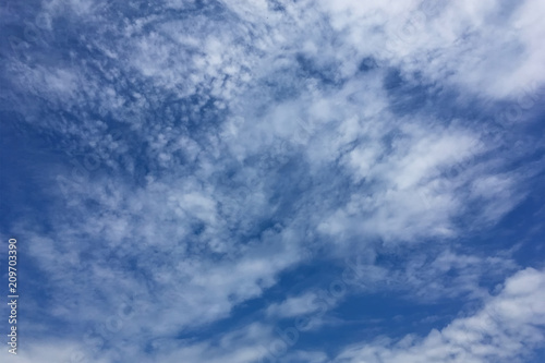 Clear blue sky with plain white cloud