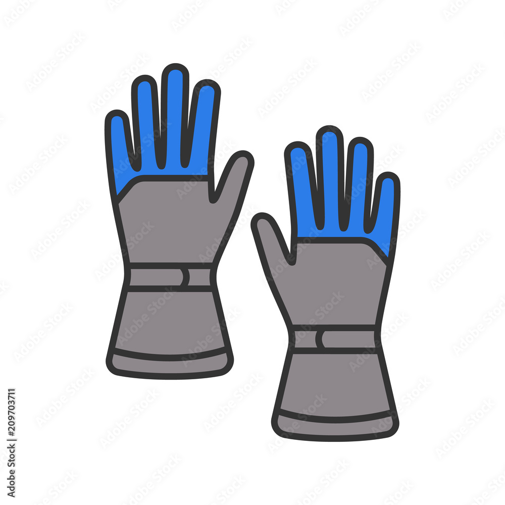 Winter ski gloves color icon Winter ski gloves color icon