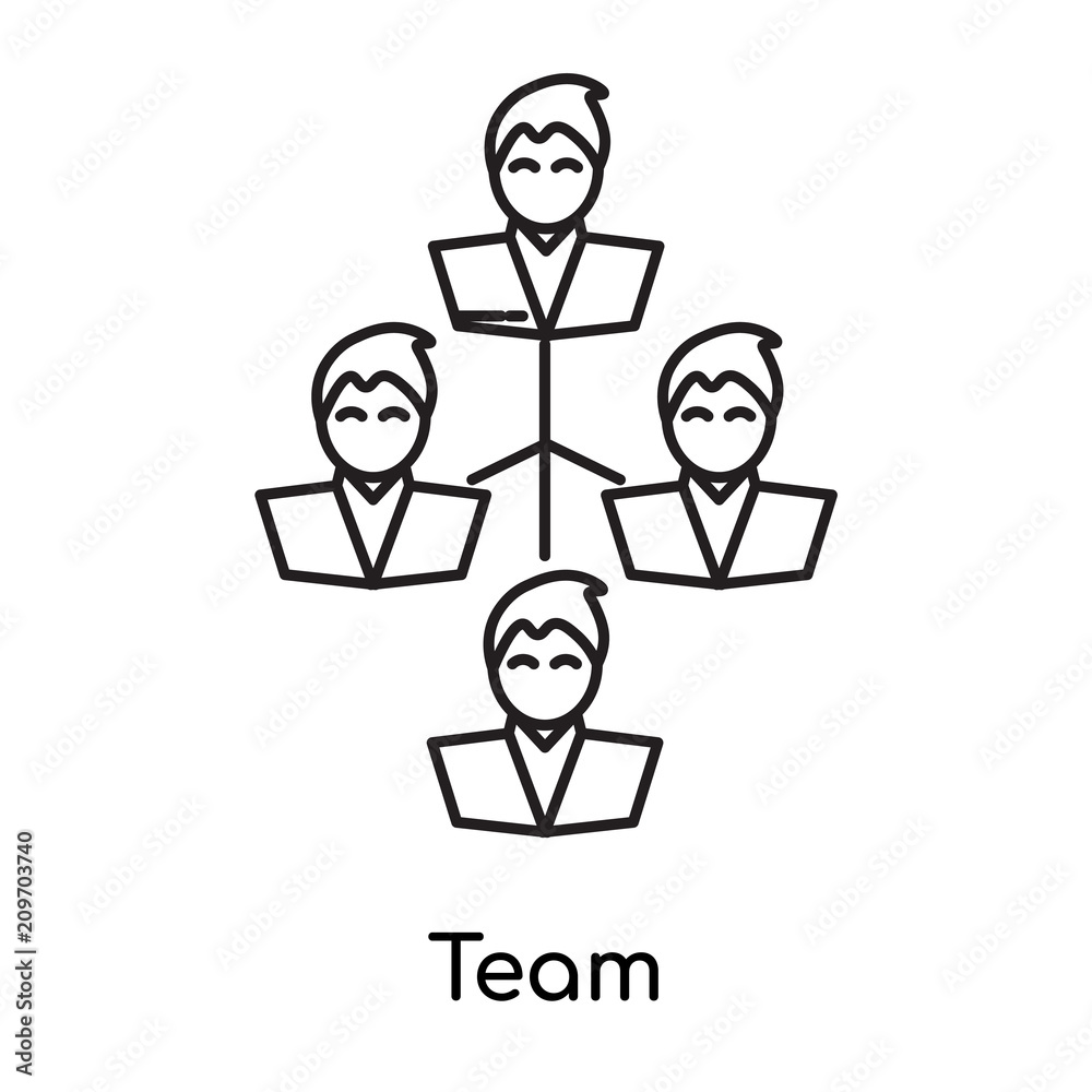 Team icon vector sign and symbol isolated on white background, Team logo concept Team icon vector sign and symbol isolated on white background, Team logo concept