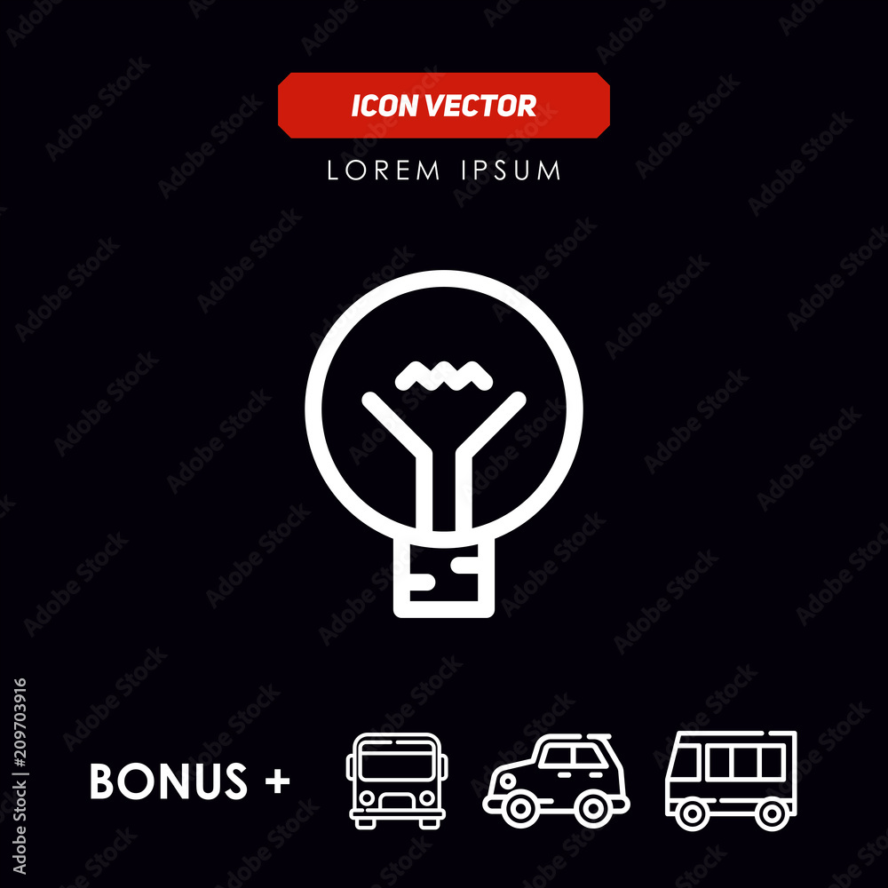 Lamp bubble icon vector Lamp bubble icon vector