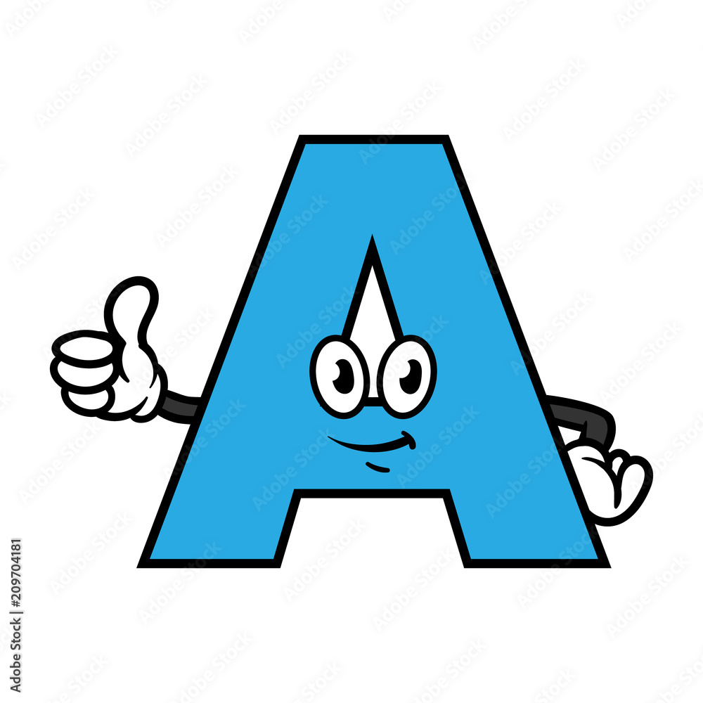 Cartoon Letter A Character Stock Vector