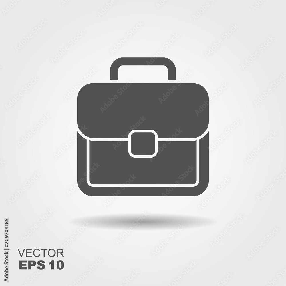 Flat Icon of Briefcase with shadow . Vector logo Flat Icon of Briefcase with shadow . Vector logo