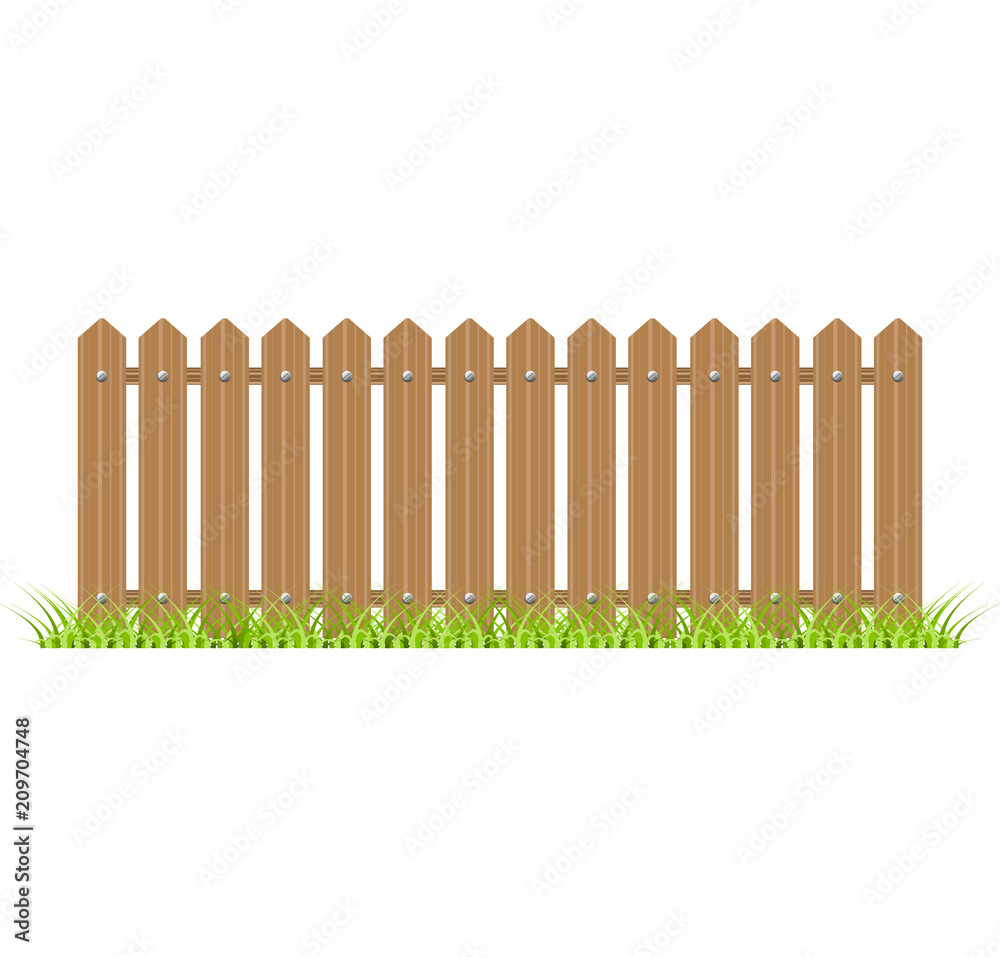 Wooden fence with grass Wooden fence with grass