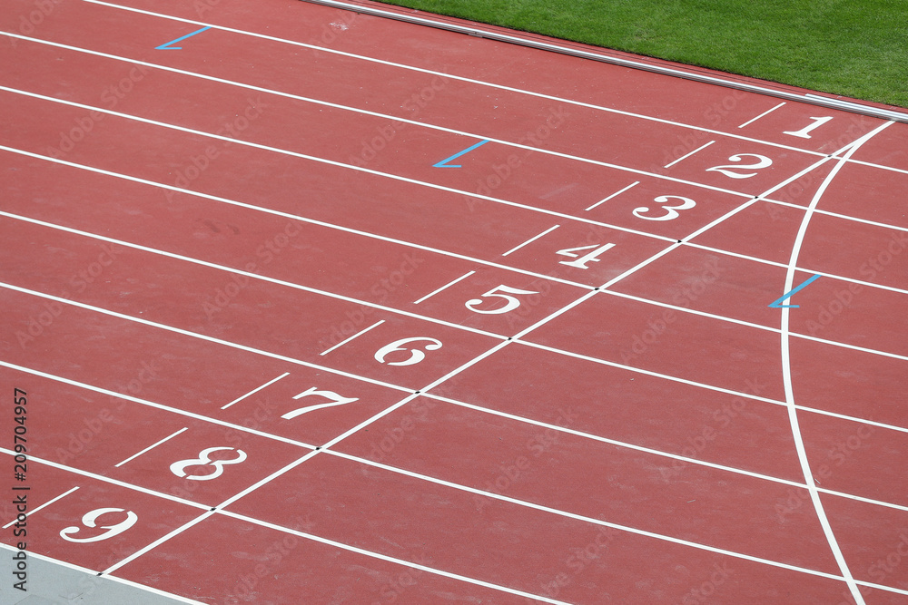 Starting numbers for athletes at the sports stadium